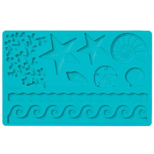 Sea Life Design Fondant and Gumpaste Silicone Mould - Click Image to Close